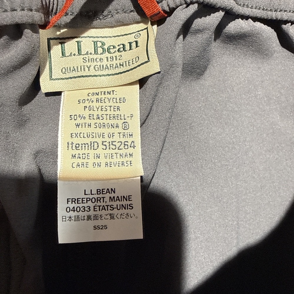 NWT L.L.Bean Multisport Pants Mens Large 28" Inseam Alloy Gray UPF 50+ Stretch - Picture 4 of 10